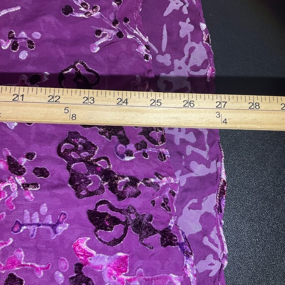 Sigrid Olsen Blouse Womens L Purple Silk Blend Burnout Velvet Floral Boho Chic - Picture 7 of 9